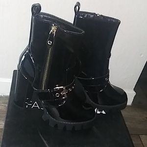 Black High Hill Booties